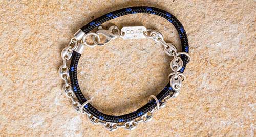 bracelet 'SURFER' black-blue