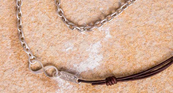 Necklace SURFER leather, brown